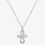 Silver Sparkle Silver Flower Petals Pendant DP342C(T)