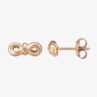 Silver Sparkle Rose Infinity Bow Stud Earrings DE346CRRG0.5(T)
