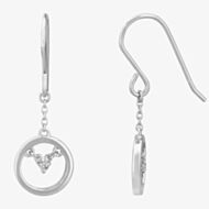 Silver Sparkle Silver Centrepoint Dropper Earrings E3301C(T)