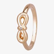 Silver Sparkle Rose Infinity Bow Ring DR346CRRG2M(T)