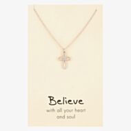 Sentiments Believe With All Your Heart and Soul Palm Cross 17485