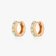 Scream Pretty 18ct Gold Plated Lime Green Opal Huggie Hoop Earrings SPEGS108-LIME