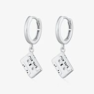 Scream Pretty Silver Rhodium Plated Mix Tape Charm Hoop Earrings SPS-156