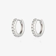 Scream Pretty Silver Rhodium Plated Cubic Zirconia Huggie Hoop Earrings SPESSS48-PV