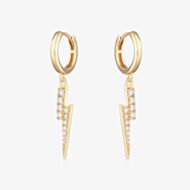 Scream Pretty 18ct Gold Plated Cubic Zirconia Lightning Hoop Earrings SPG-259