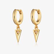 Scream Pretty Rebel 18ct Gold Plated Cubic Zirconia Charm Hoop Earrings SPG-203a