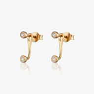 Scream Pretty 18ct Gold Plated Round Cubic Zirconia Ear Jacket Earrings SPG-233a