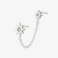 Scream Pretty Hannah Martin Interstellar Silver Chained Star Two Stud Single Earrings SPS-352