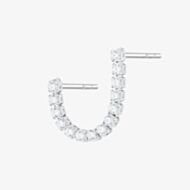 Scream Pretty Silver Rhodium Plated Tennis Chain Cubic Zirconia Double Stud Earrings SPS-53