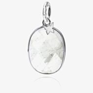 Chrysalis Silver Faceted Clear Crystal Oval Pendant CRPABS-CR