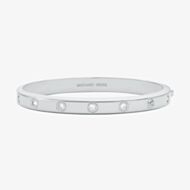 Michael Kors Silver Tone Plated Cubic Zirconia Logo Bangle MKJ8650040