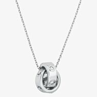 Michael Kors Silver Tone Plated Cubic Zirconia Interlocking Pendant MKJ8654040