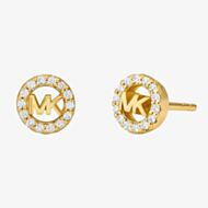 Michael Kors Gold Plated Round Cubic Zirconia Halo Stud Earrings MKC1727CZ710