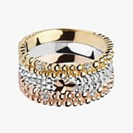 House Of Lor Tri-Colour Silver Beaded Shamrock Ring H-20002 P