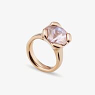 UNOde50 Rock N' Pink Gold Plated Faceted Crystal Ring ANI0789RSAORO15