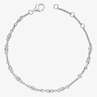 Lucy Quartermaine Silver Skinny Drip White Topaz Bracelet SDB1