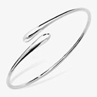 Lucy Quartermaine Silver Drop Open Crossover Bangle DBG4
