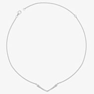 Lucy Quartermaine Silver Skinny Drip White Topaz V Necklace SDP1