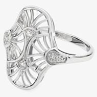 Lucy Quartermaine Silver Halo Double Post White Topaz Single Earring ADER10
