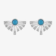 Lucy Quartermaine Sterling Silver Egyptian Turquoise Stud Earrings ES2