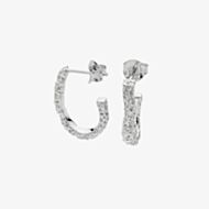 Lucy Quartermaine Silver Hula Half Hoop Earrings HER1