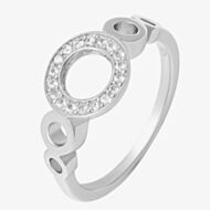 Lucy Quartermaine Silver Multi White Topaz Halo Ring ADR11