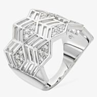 Lucy Quartermaine Silver Art Deco Full Triangle Ring ADR9