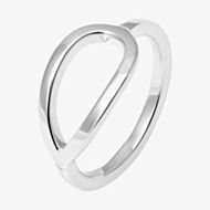 Lucy Quartermaine Silver Topaz Cross Over Skinny Drop Ring PR3L