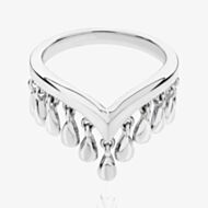 Lucy Quartermaine Silver Tear Drop Wishbone Ring TDR3M