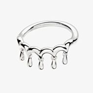 Lucy Quartermaine Silver Waterfall Five Drop Fashion Ring WFR1M