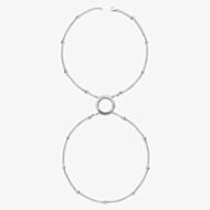 Lucy Quartermaine Silver Art Deco Halo Hand Chain Bracelet ADHC1