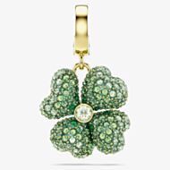 Swarovski Idyllia 18ct Gold Tone Plated Green Crystal Clover Charm 5743130