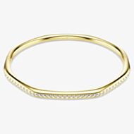 Swarovski Dextera Gold Tone Plated Small Octogan White Crystal Bangle 5724580