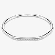 Swarovski Dextera Rhodium Platedctagon White Crystal Bangle 572522