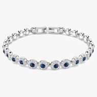 Swarovski Una Angelic Rhodium Plated Blue Crystal Tennis Bracelet 5733401