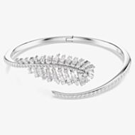 Swarovski Vienna Rhodium Plated Medium Feather Bangle 5754275