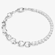 Swarovski Matrix Rhodium Plated S Link Half Tennis Bracelet 5753926