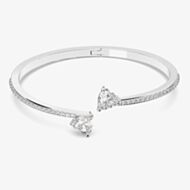 Swarovski Mesmera Rhodium Plated Heart Cut Small Bangle 5535354