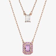 Swarovski Ladies Millenia Rose Gold Plated Octagon Layered Necklace 5640558