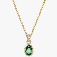 Swarovski Stilla Gold Plated Pear Shaped Pendant Necklace 5648751