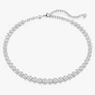 Swarovski Imber Rhodium Plated Round Cut Crystal Tennis Necklace 5682595