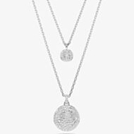 Swarovski Meteora Rhodium Plated Layered Pendant Necklace 5684244