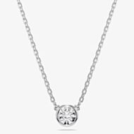 Swarovski Imber Rhodium Plated White Round Necklace 5696039