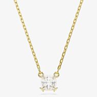 Swarovski Stilla Gold Tone Plated White Square Necklace 5693153