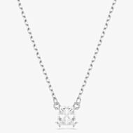 Swarovski Stilla Rhodium Plated Square Cubic Zirconia Necklace 5701903