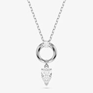 Swarovski Mesmera Rhodium Plated Pear Cut Zirconia Halo Pendant Necklace 5723146
