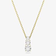Swarovski Stilla Attract Gold Tone Plated Three Stone Zirconia Pendant Necklace 5723298