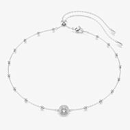 Swarovski Una Rhodium Plated Round White Crystal Necklace 5733116