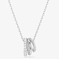 Swarovski Hyperbola Rhodium Plated Three Hoop Necklace 5737064