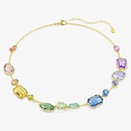 Swarovski Gema Gold Tone Plated Multicoloured Crystal Necklace 5741584